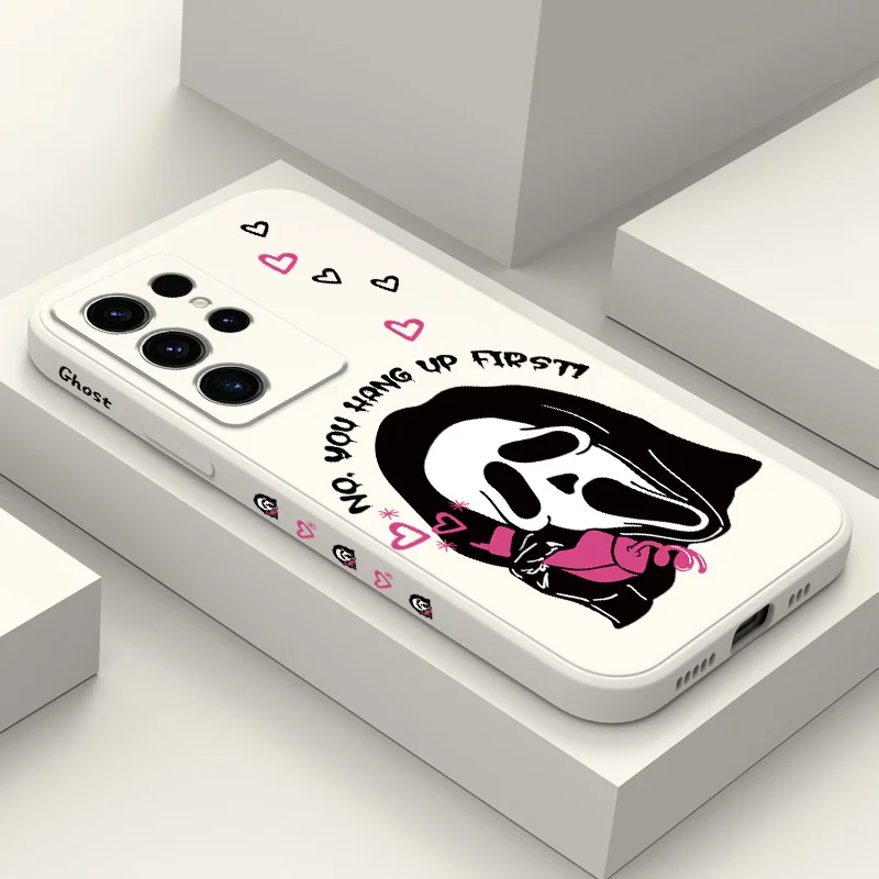 Elegant Ghost Design Phone Case with Telephone Motif