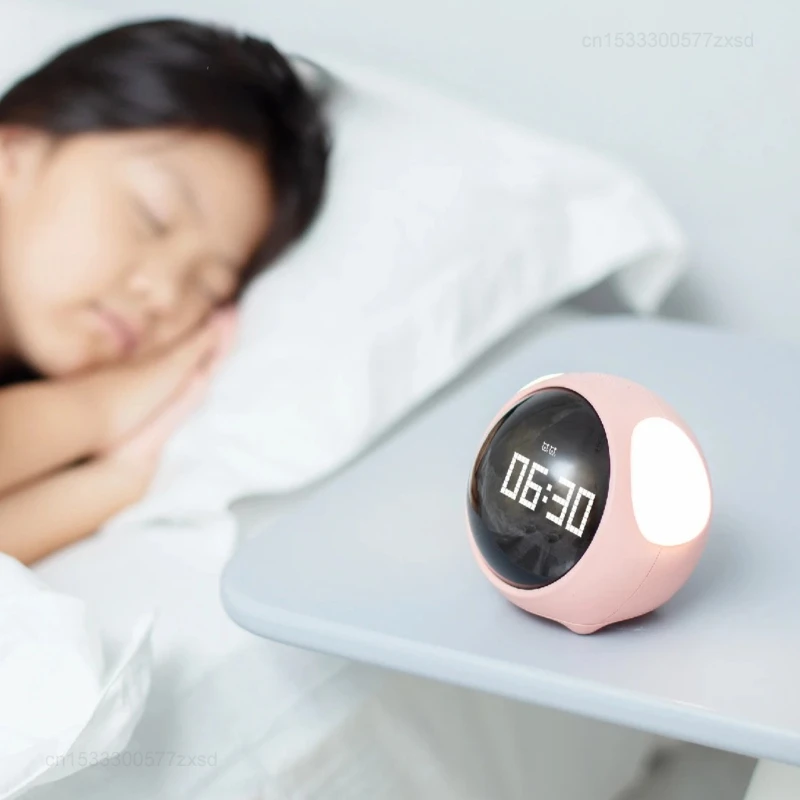 Child Alarm Clock Digital Emotion Table Clock With Light Living Room Bedroom Desktop Cute Cartoon Alarm for Kids