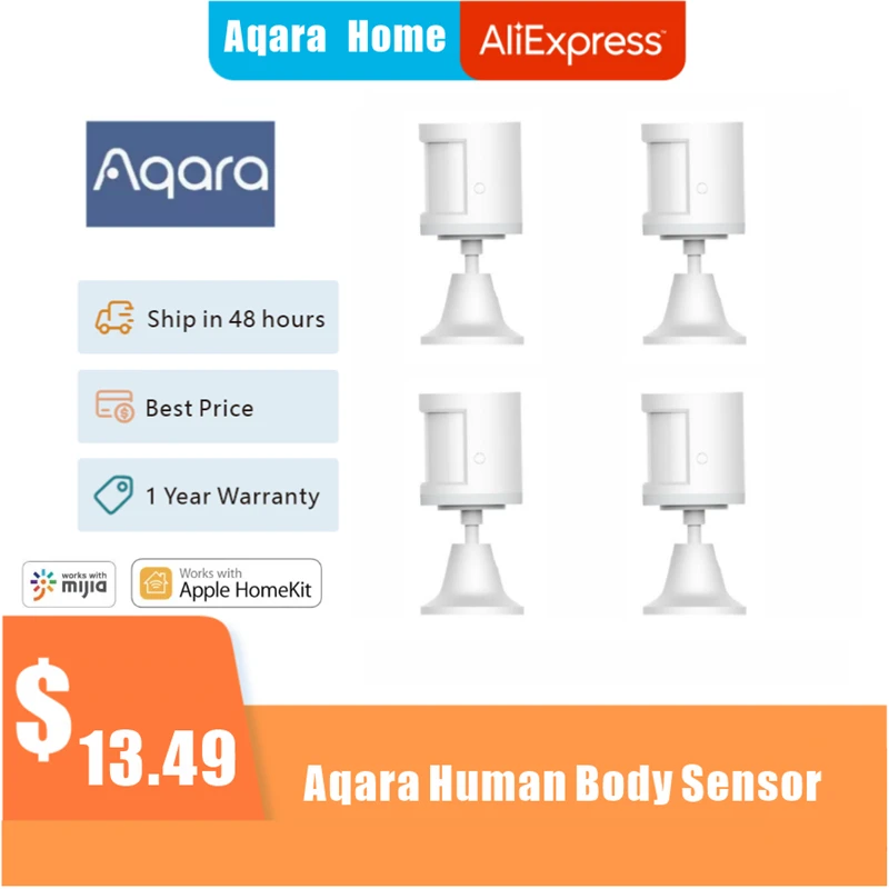 

100% Original Aqara Human Body Sensor via Android IOS Smart Body Movement Motion Sensor Zigbee Connection For xiaomi Mi home App