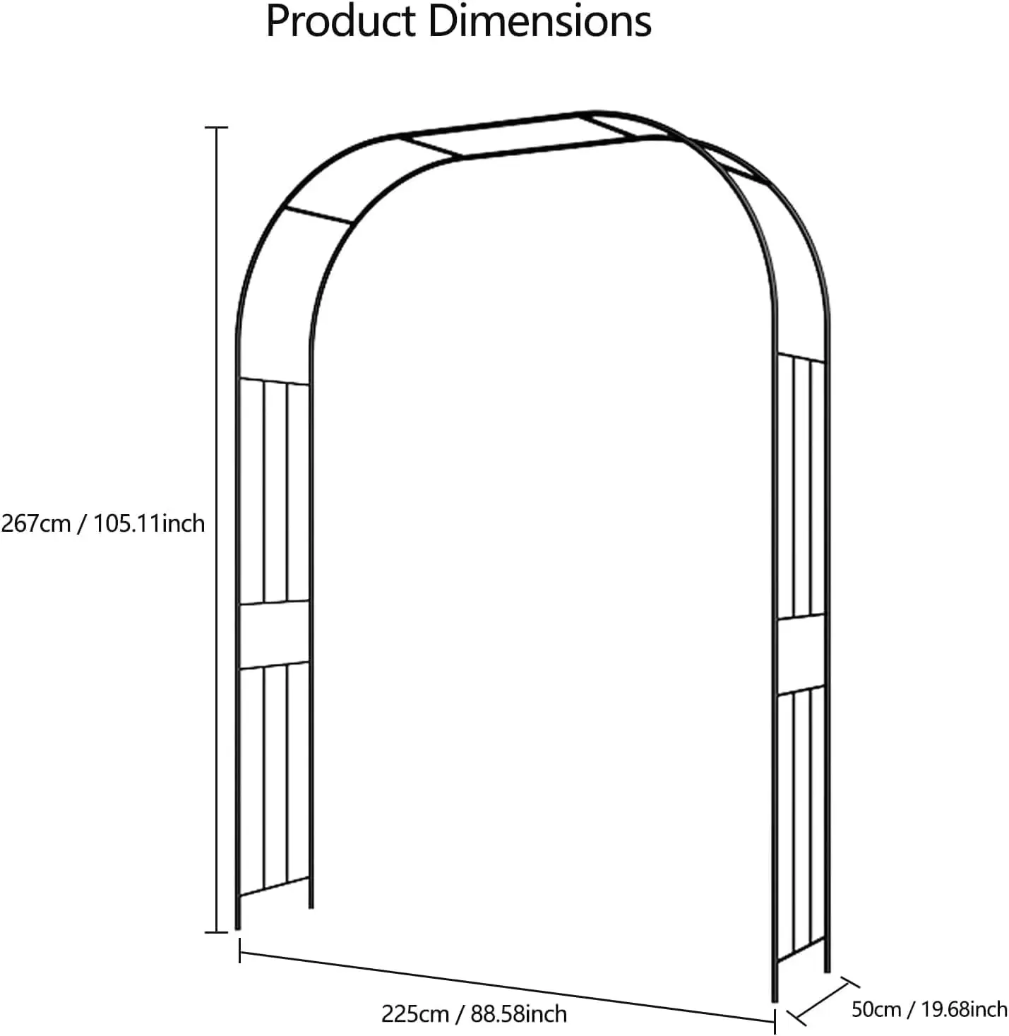HiMISS Garden Arch Arbor Trellis image 3