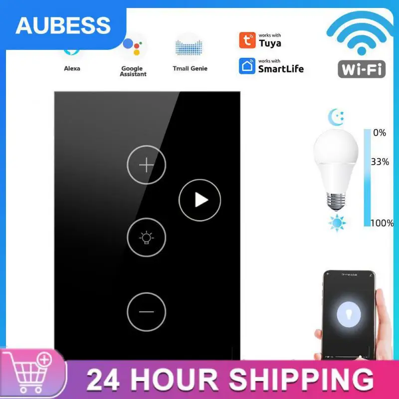 

Беспроводная стеклянная панель Tuya Smart Work With Home Alexa Smart Home, бесконечный переключатель с регулировкой яркости, Wi-Fi, настенный сенсорный таймер