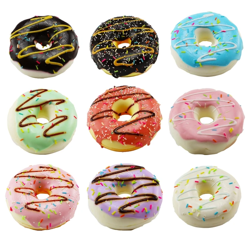 Kitchen Food Toys Bread Food Model Food Photography Props Donut Photography Props Food Model Artificial Donuts Model Simulation PU Donut Bread Stress Relief Slow Rebound Fake Food Fun Ornament