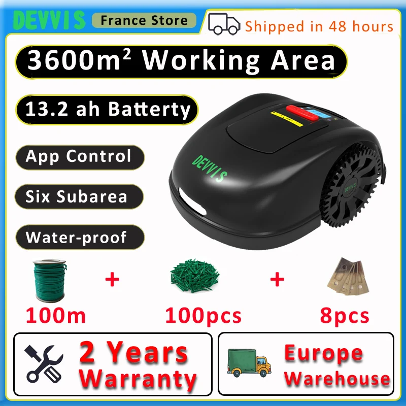 Garanzia Di Due Anni Per La Grande Capacità Di Lavoro Del Prato Inglese 3600 M2 Devvis Robot Grass Cutter E1600T Con App Per Smartphone, Navigazione G