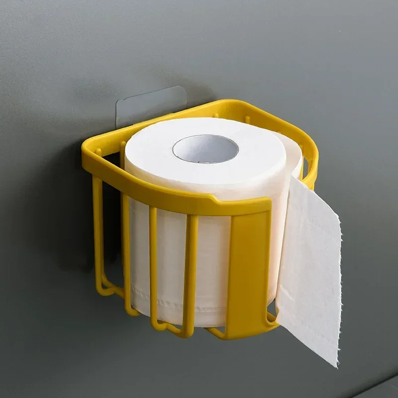 Toilet Paper Shelf Bathroom Kitchen Wall-Mounted Punch-Free Tissue Box Sticky Storage Box Toilet Holder Roll toilet paper holder