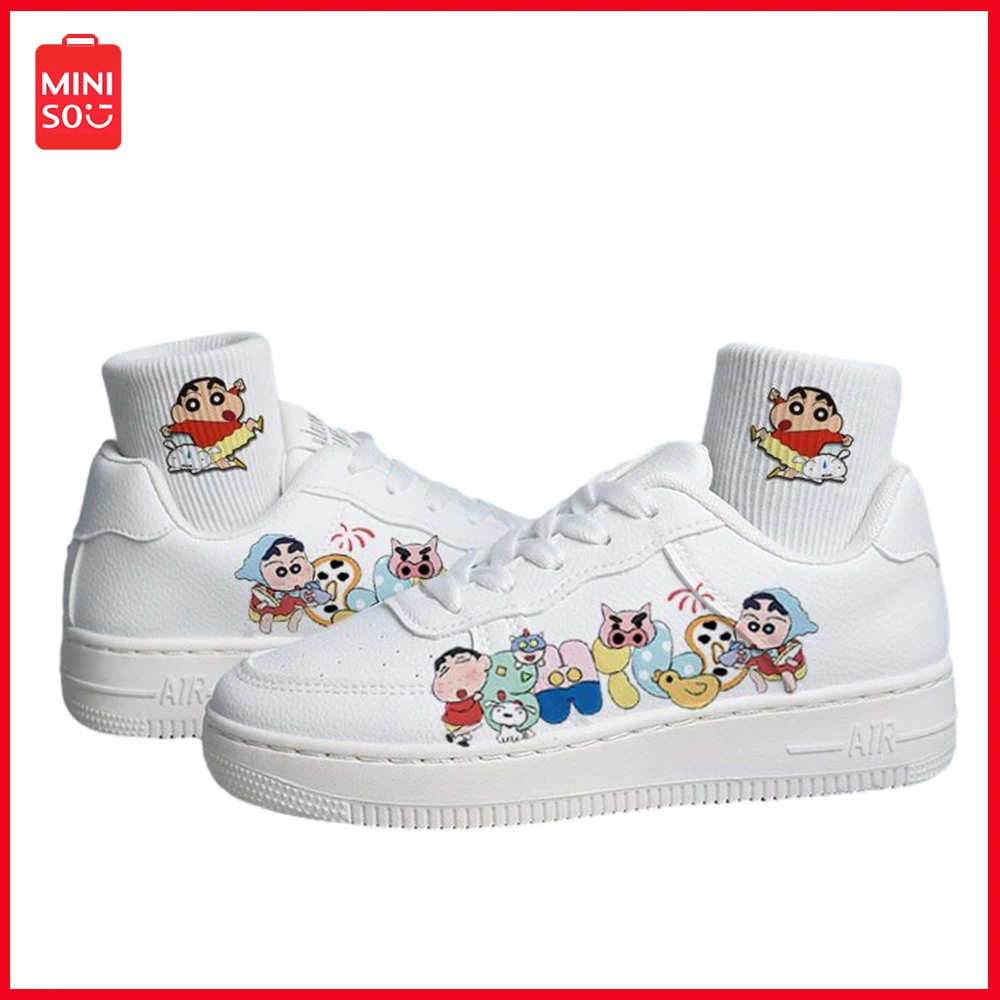 

Miniso Crayon Shin Chan Cartoon Anime Korean Edition Women's Fashion Little White Shoes Autumn Outdoor Breathable Casual Shoes