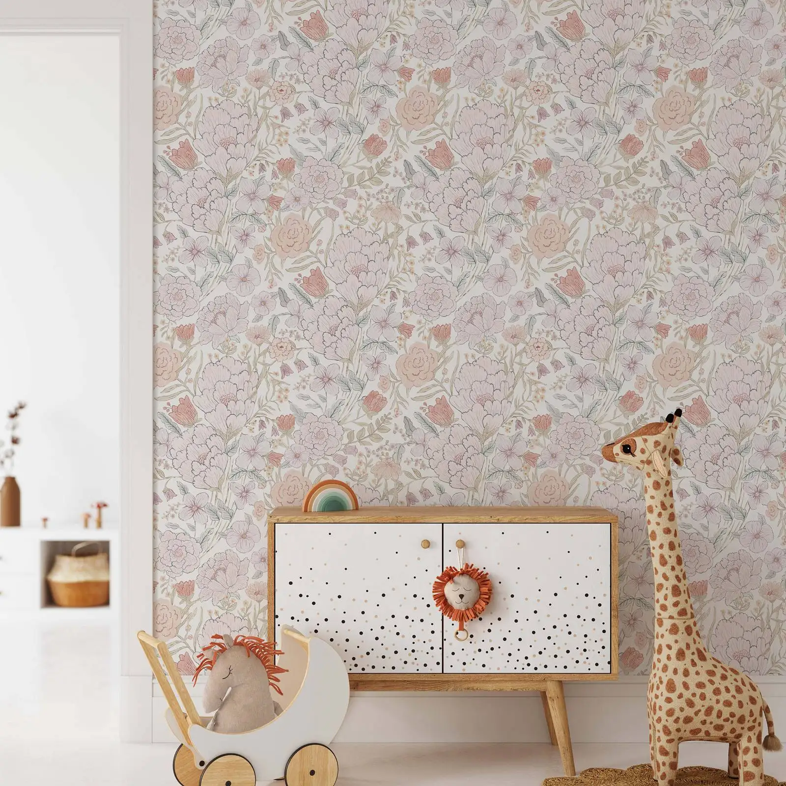 wallpaper prado romantico com handdrew flor aquarela floral wallpaper 03