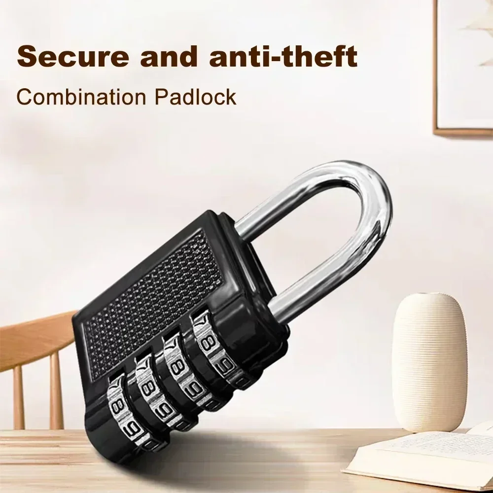Description Picture 3 of itemCombination Padlock 4 Digit Password Locks Suitcase Luggage Metal Waterproof Password Padlock for School Locker Gym Locker Gate
