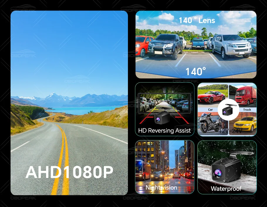 1920*1080P RearView Camera 6M/10M/15M Car and Truck Universal Night Vision Camer
