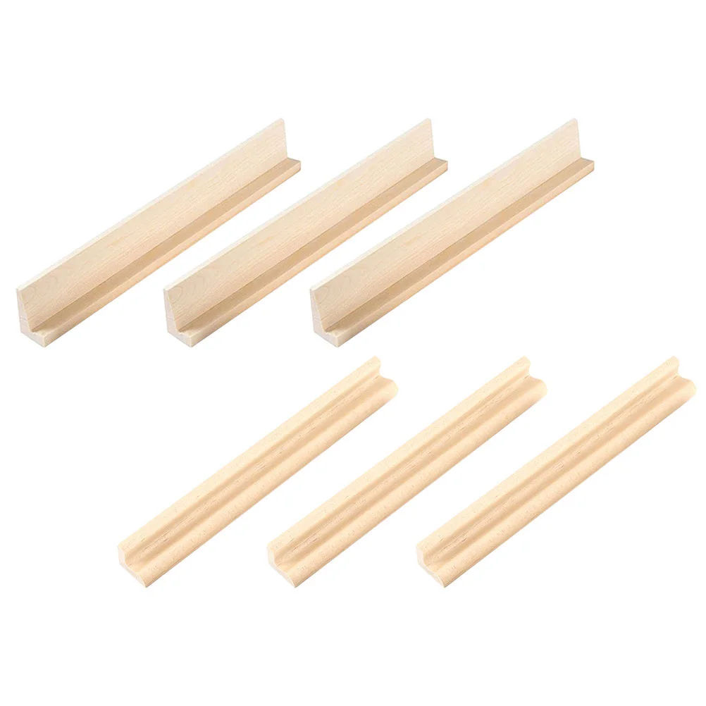 

6 Pcs Wooden Ornaments Toy Cards Base Domino Trays Show Rack Holders DIY Racks Bases Display