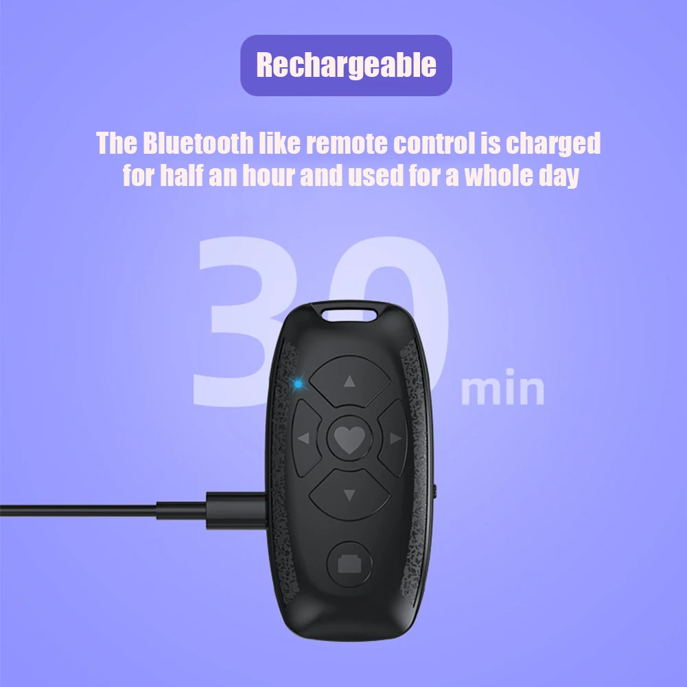 Universal Mobile Phone Selfie Camera Shutter Bluetooth-compatible Remote Control Button Buit-in Battery Rechargeable Controller