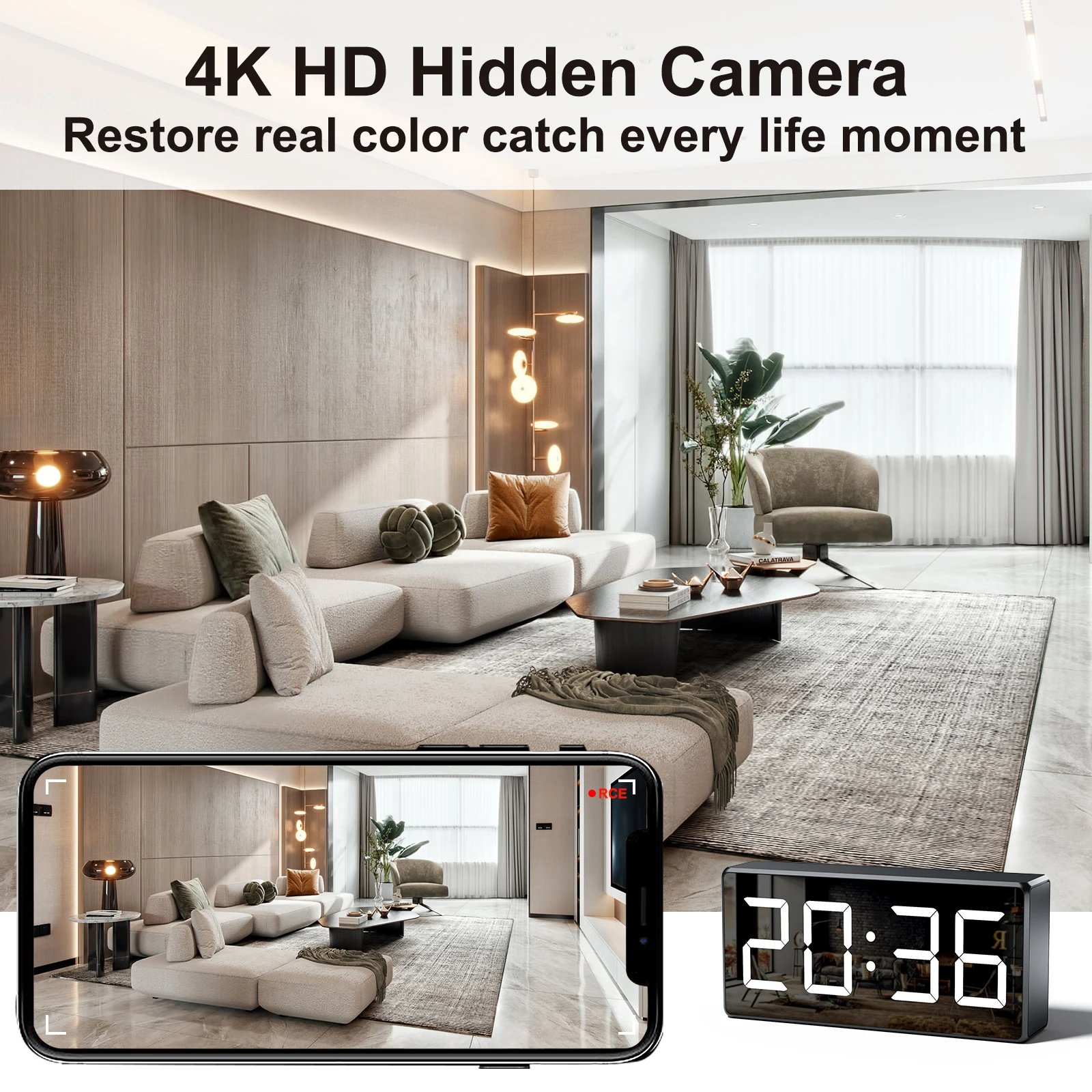1080P HD WIFI 時計カメラ 166 度カメラマイクロ 監視カメラ 1080P HD WIFI 時計カメラ 166 度カメラマイクロ CamIR ナイト