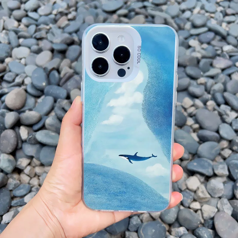 Ocean Dolphin Handyhülle für iPhone 17 16 15 11 14 Pro Max 13 12 Mini Pro Max 16 15 14 Plus Stoßfeste Laser-Handyrückseite – Detail 8
