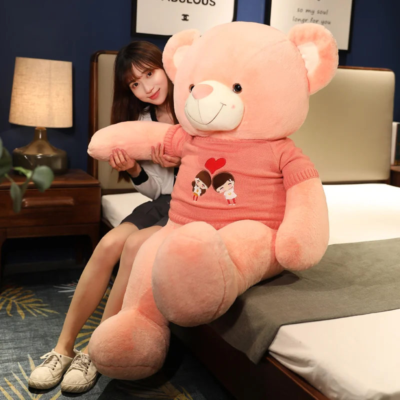 

Милая Детская плюшевая игрушка, 80/110 см, мягкий плюшевый медведь для влюбленных, подарок на День святого Валентина для девушки, успокаивающие игрушки для детей