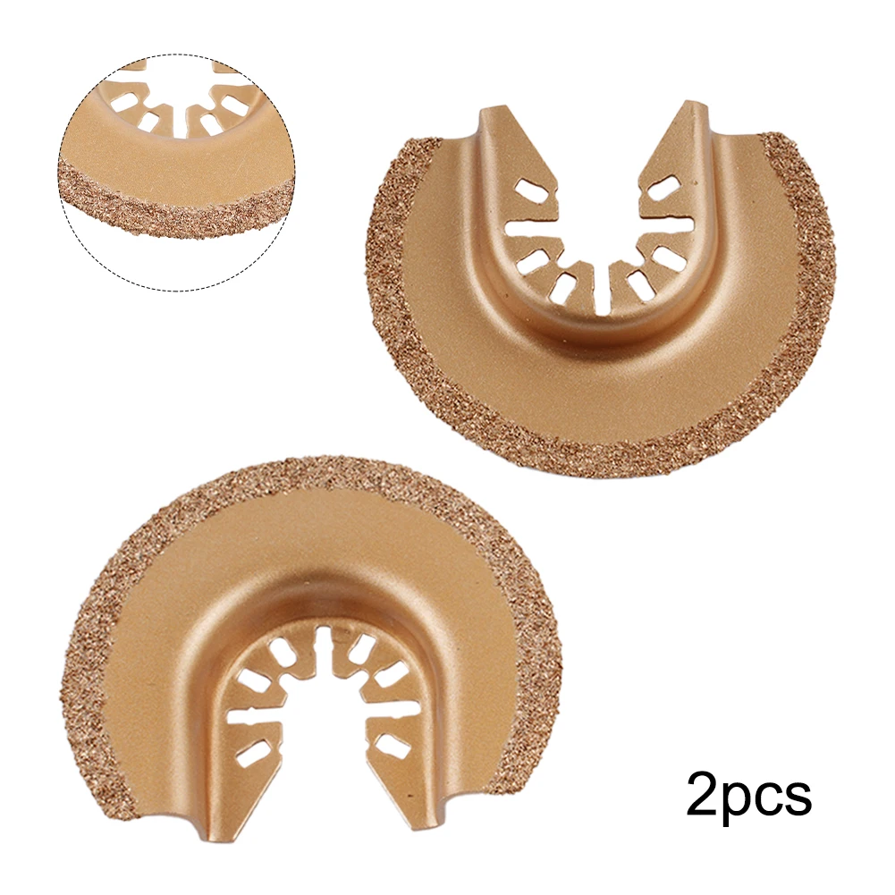 2PCS 64mm Half Circle Diamond Quick Release Oscillating Saw Blade
