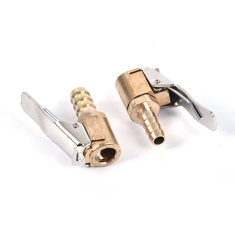 1pc 6mm/8mm Autoreifen Luftfutter Inflator Pumpe Ventil anschluss Clip-On Adapter Auto Messing Reifen rad ventil für aufblasbare Pumpe – Detail 2