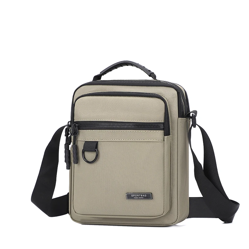 Men's Retro business casual adjustable shoulder bag - black, multi compartment, zipper pocket, compact design, suitable for dail