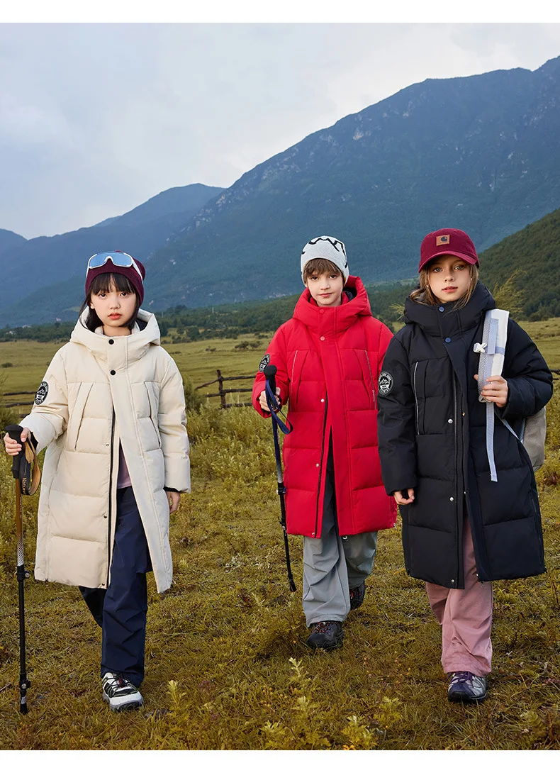 OLEKID 2025, Winter-Daunenjacke für Mädchen, mit Kapuze, wasserdicht, dick, warm, Teenager-Mädchen-Daunenjacke, 5–14 Jahre, Kinder-Parka, Oberbekleidung – Detail 9