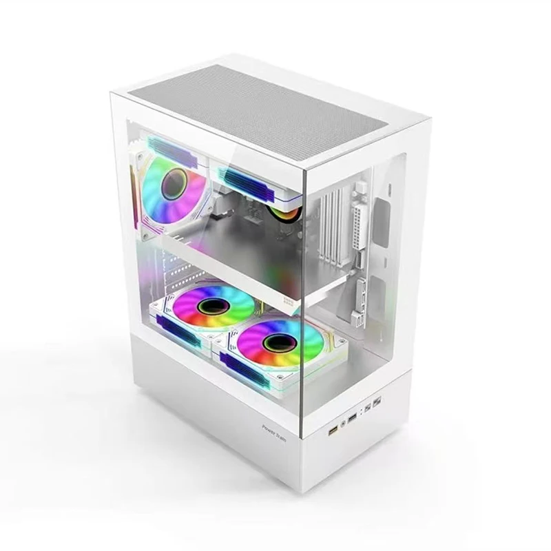 Power Train Illusory Mirror Black/White MATX Sea View Room Case 240 Water Cooled Cooling Desktop Assembled Computer Case