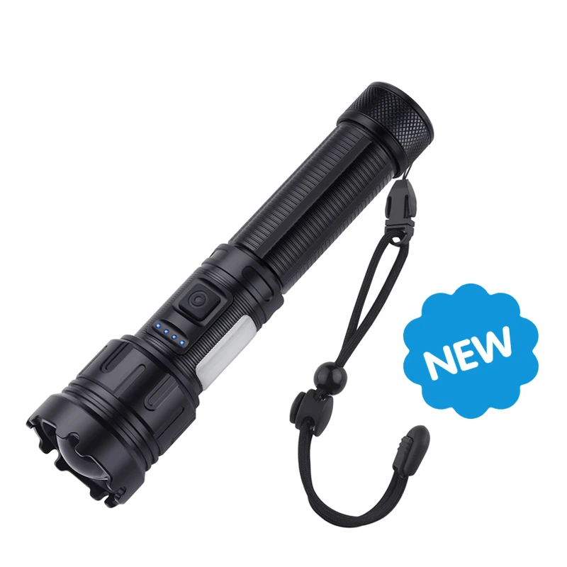 2023 Newest Shot Long 3000M White LED Flashlight Tactical Torch Outdoor Lighting Waterproof Climbing Camping COB Zoomable Light