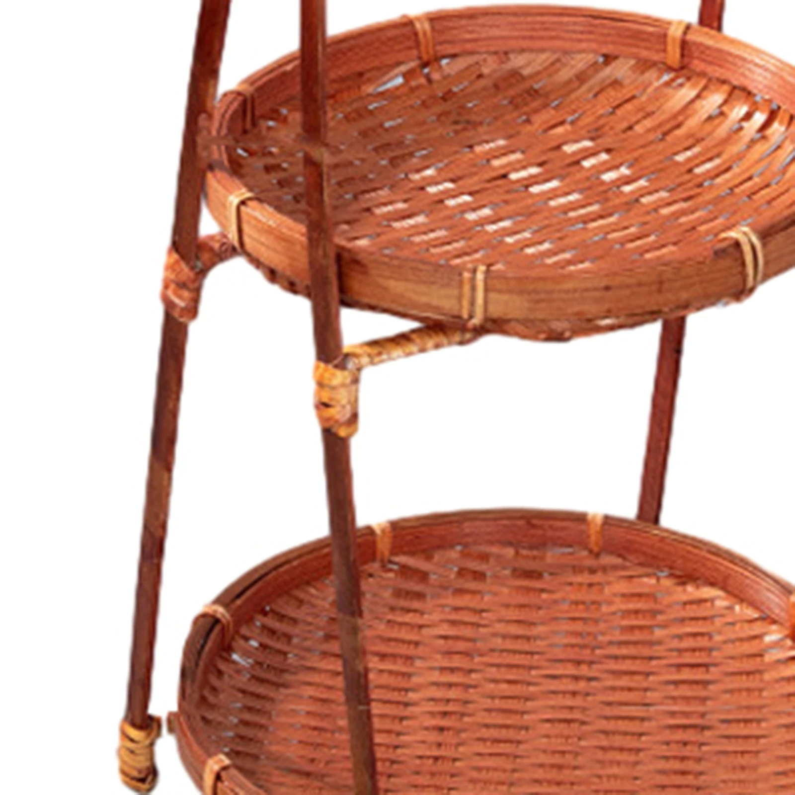 Bamboo Hand -Woven Fruit Plate Multi -Layer Refreshment Disk Display Shelf Bamboo Strip Basket Hotel Pastry Basket Fruit Plate 6
