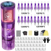Tattoo Kit POSEIDON High Power Tattoo Pen Kit For Permanent Makeup Tattoo Machine Kit Hot Purple Tattoo Power Supply Tattoo Gun 1