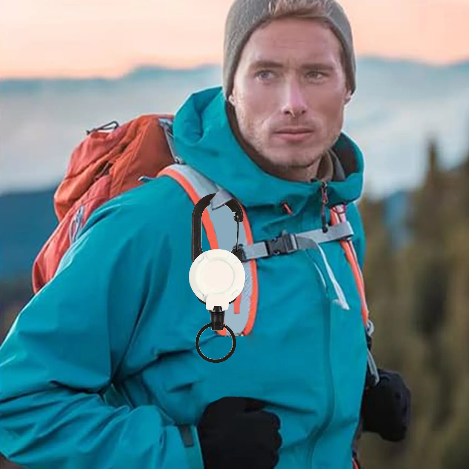 Hochleistungs-einziehbare Abzeichen rolle Outdoor-Kletter schnalle Schlüssel bund riemen taktische ID-Abzeichen Rollen riemen Stahl einziehbares Seil – Detail 4