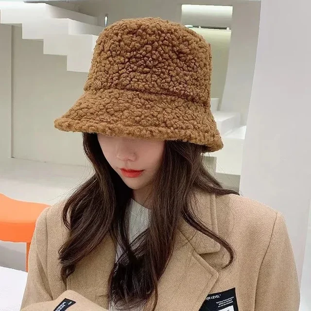 lepsjgc 女性の漁師キャップのバケツの帽子秋の暖かい女性の帽子女性