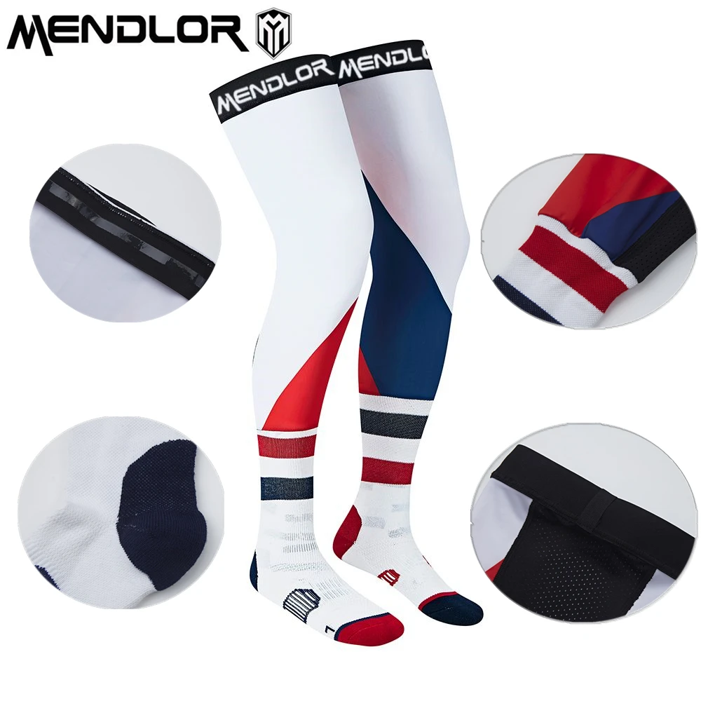Mendlor Man 오프로드 사이클링 탄성 긴 양말 마운틴 다운힐 자전거 오토바이 스포츠 양말 야외 남성용 긴 양말