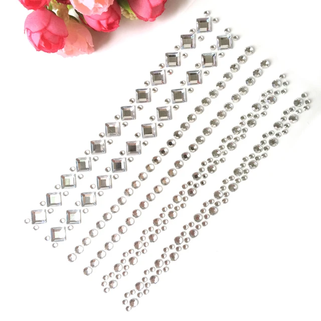 50pcs Round 10mm Self Adhesive Rhinestone Sticker Gems/Stick On Diamante  Crystals for Card Making/Crafts/Wedding #437509 - AliExpress