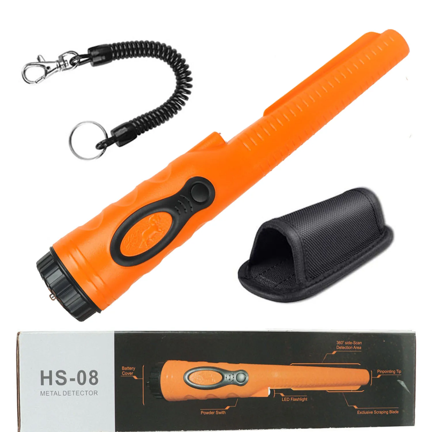 Metal Detector Pinpointer Fully Waterproof Handheld Pin Pointer Wand High Accuracy Professional Handheld Search Treasure Finder