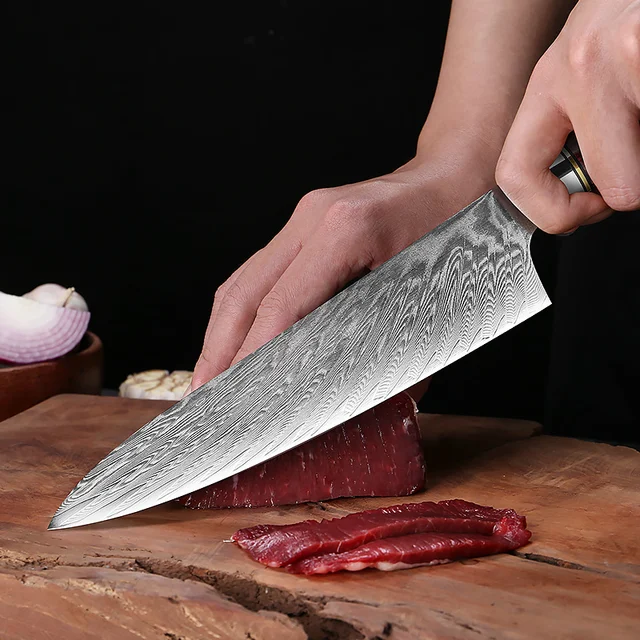 20cm Damascus SKD-11 Rust Free Steel Blade with Micarta Handle Western Chef  Kitchen Knife - China Chef Knife Set and Gyuto Knife price