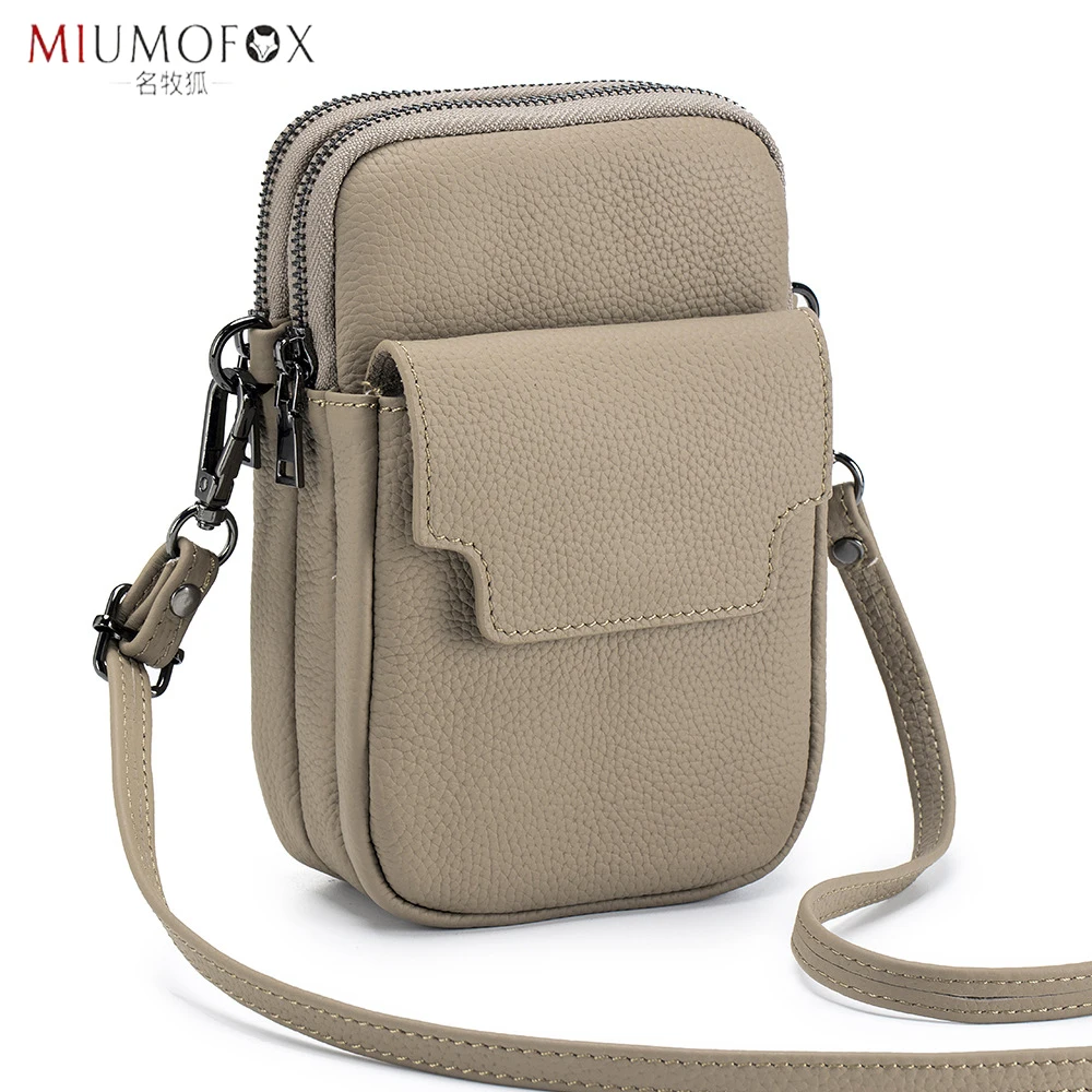 

Crossbody Bag for Women Leather Cellphone Shoulder Purses Travel Cosmetic Phone Bag Double Zipper Designer Daily Storage Pocket