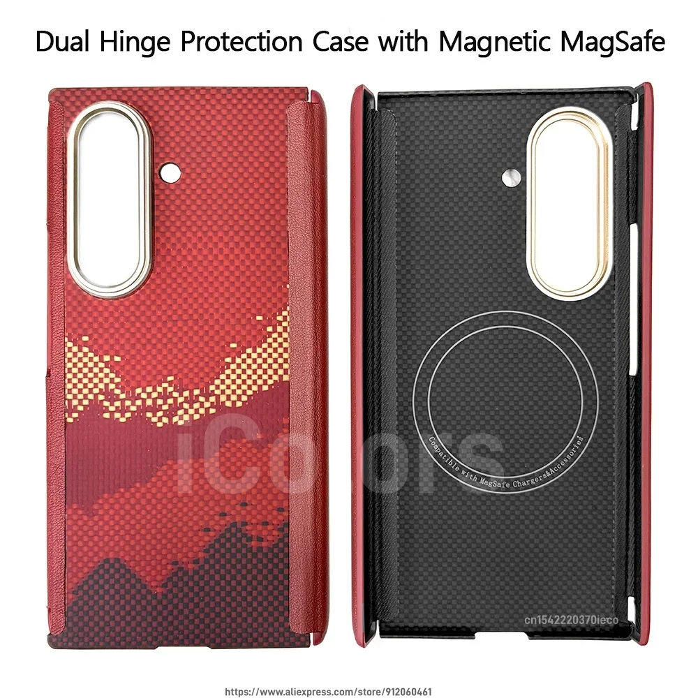 Ultra-Thin Dual Hinge Case - Aramid Carbon Fiber with Magnetic MagSafe Cover