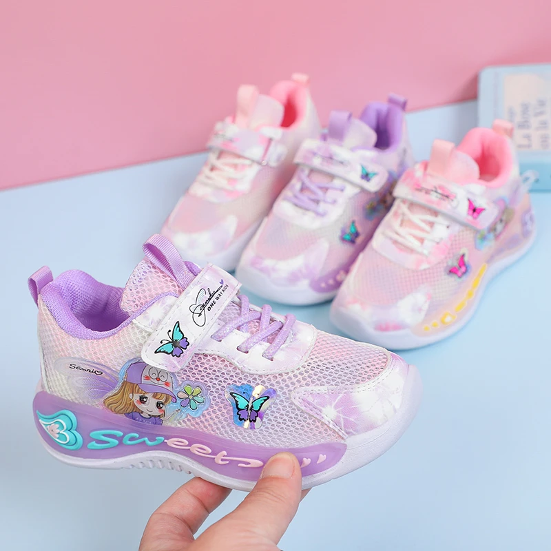 2025 أحذية شعبية الفتيات موضة الوردي الكرتون أحذية...