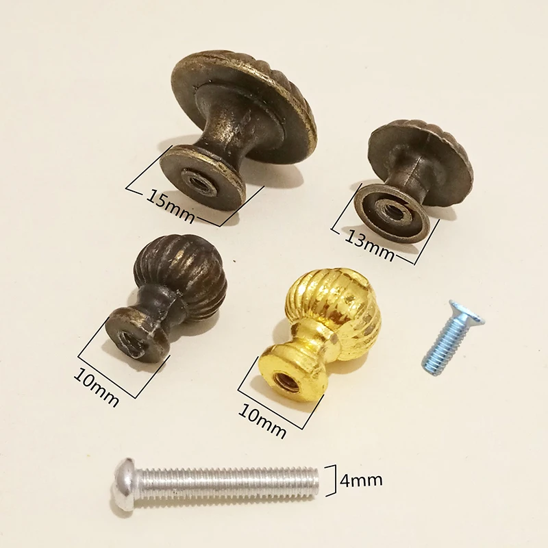 2pcs/Lot Wonzeal Vintage Small Case Cabinet Cupboard Drawer Pull Handle Dome Knob Jewelry Box Mini Decorative Knobs Bronze furniture knobs