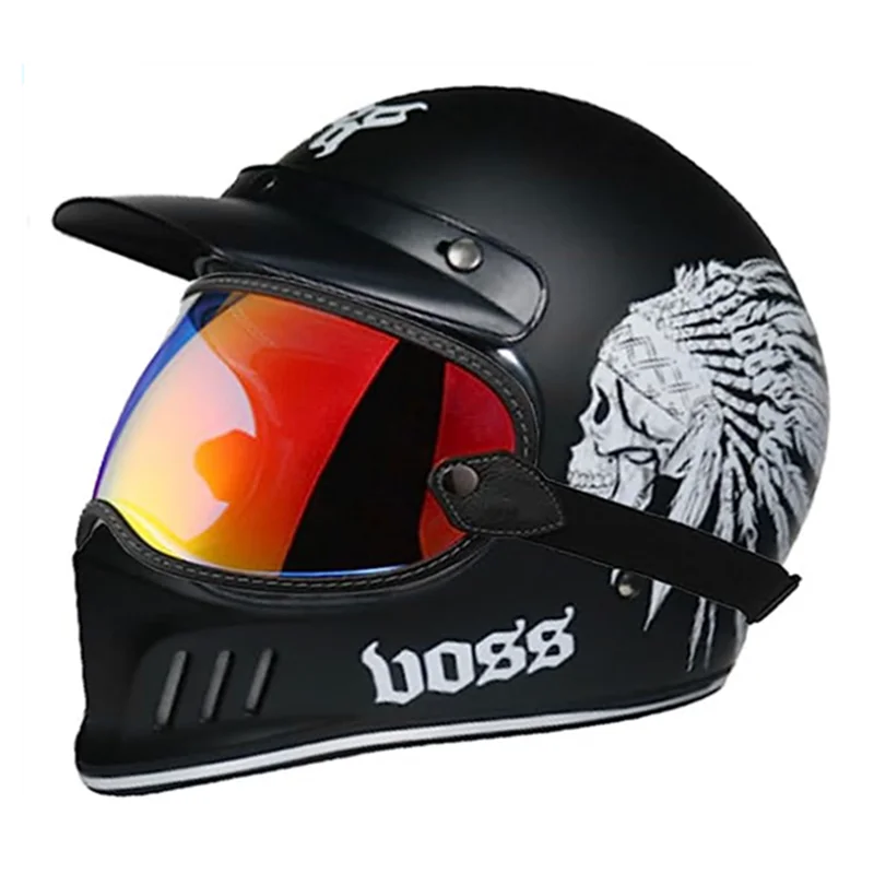 Casco Moto Integrale Casco Moto Vintage Chopper Retro Casco Capacete De Motocicleta