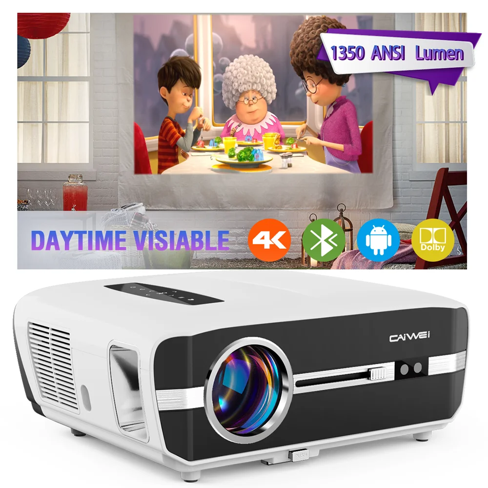 ウルトラHDホームシアタープロジェクター,10000ルーメンフルHD 4k 1080p LCDプロジェクター,Android付き,サッカー用,1350