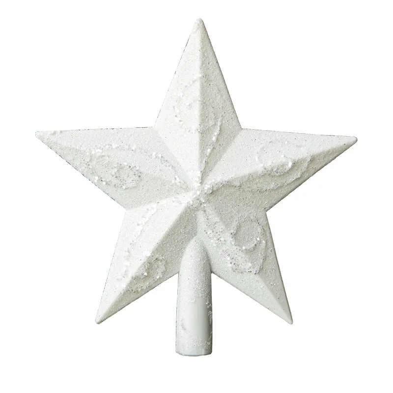 Glitter White Christmas Tree Top Star Merry Christmas Decorations for Home New Year Natal Noel Xmas Tree Ornaments 1pc christmas tree decoration christmas star decoration
