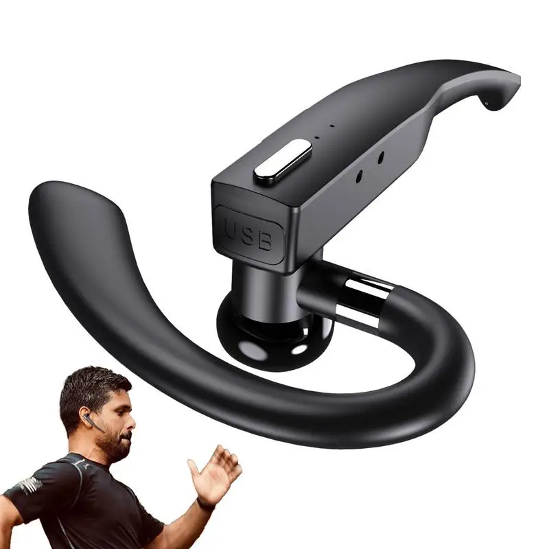 

Wireless Headset Single Ear Over Ear BluetoothHeadset Noise Reduction Earphones LED Display Wireless Earpiece For Business PC