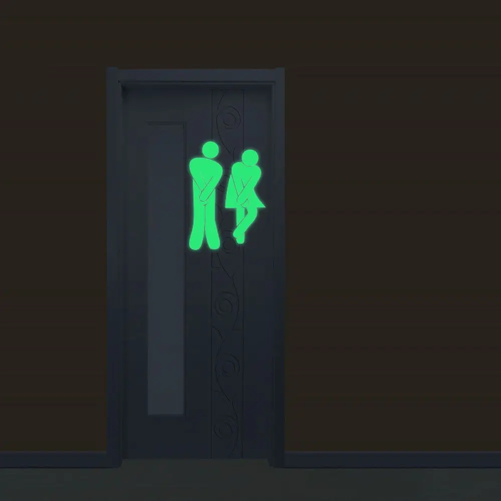 Description Picture 2 of itemFunny Luminous Bathroom Wall Stickers Home Decor Glow In The Dark Toilet Stickers