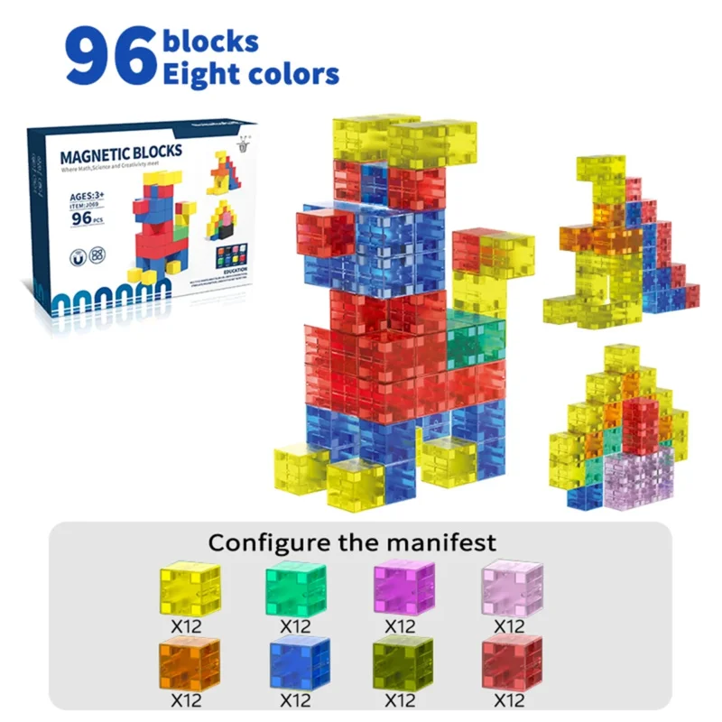 Magnetic Construction Blocks(3 Years), Learning Toys for Early Childhood Intelligence, STEM Education&Parent-Child Bonding Play