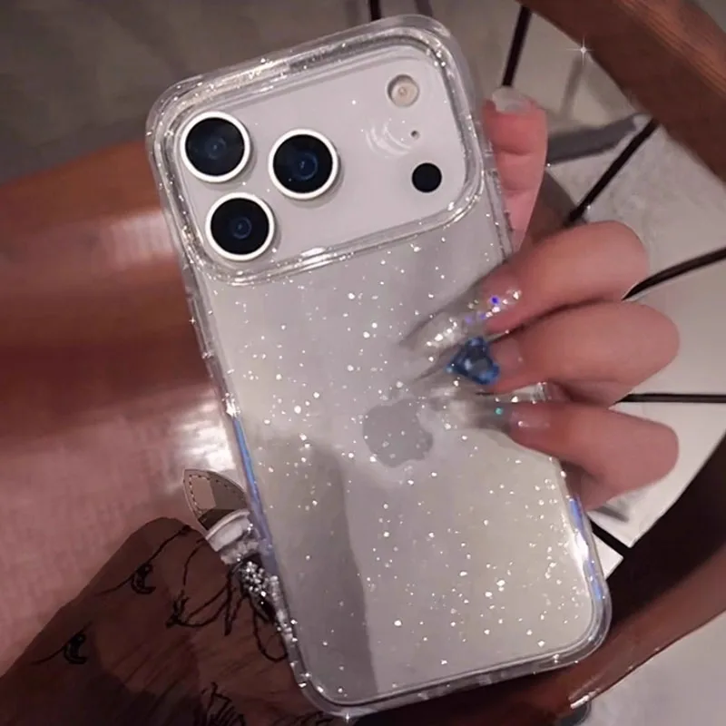 Luxury Fashion Bling Glitter Transparent Shockproof Phone Case - Soft Cover