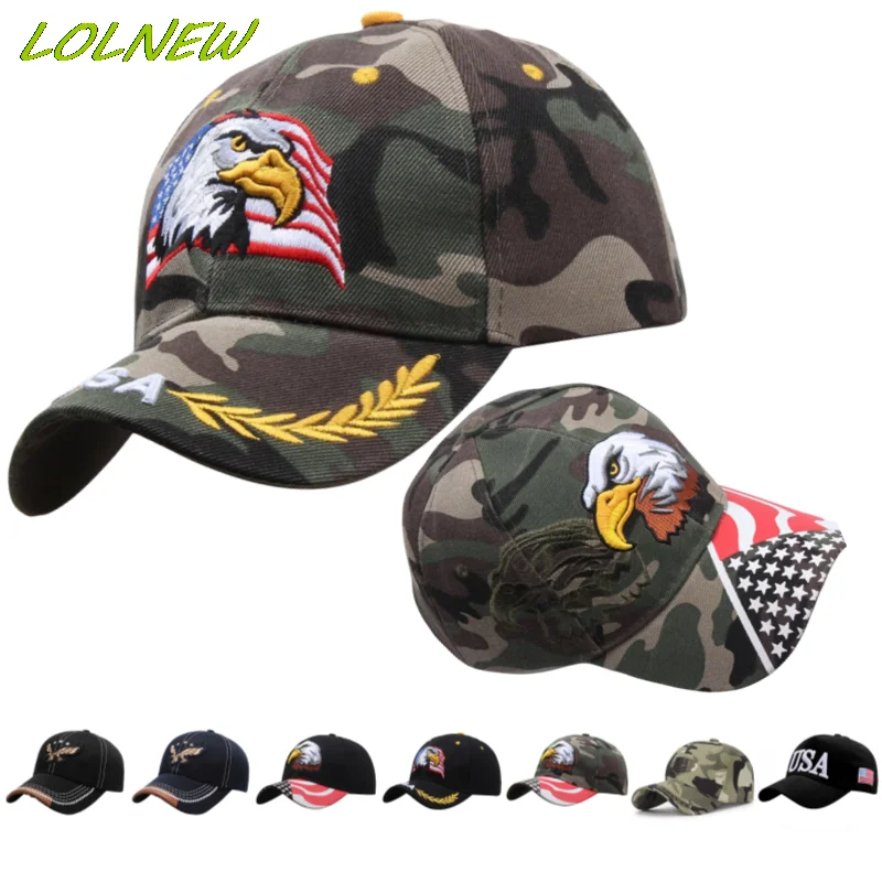 

Men's Baseball Cap Embroidered US American Flag Eagle Mens Army Brand Gorras Bone Tactical Army Military Dad Hat Snapback Hat