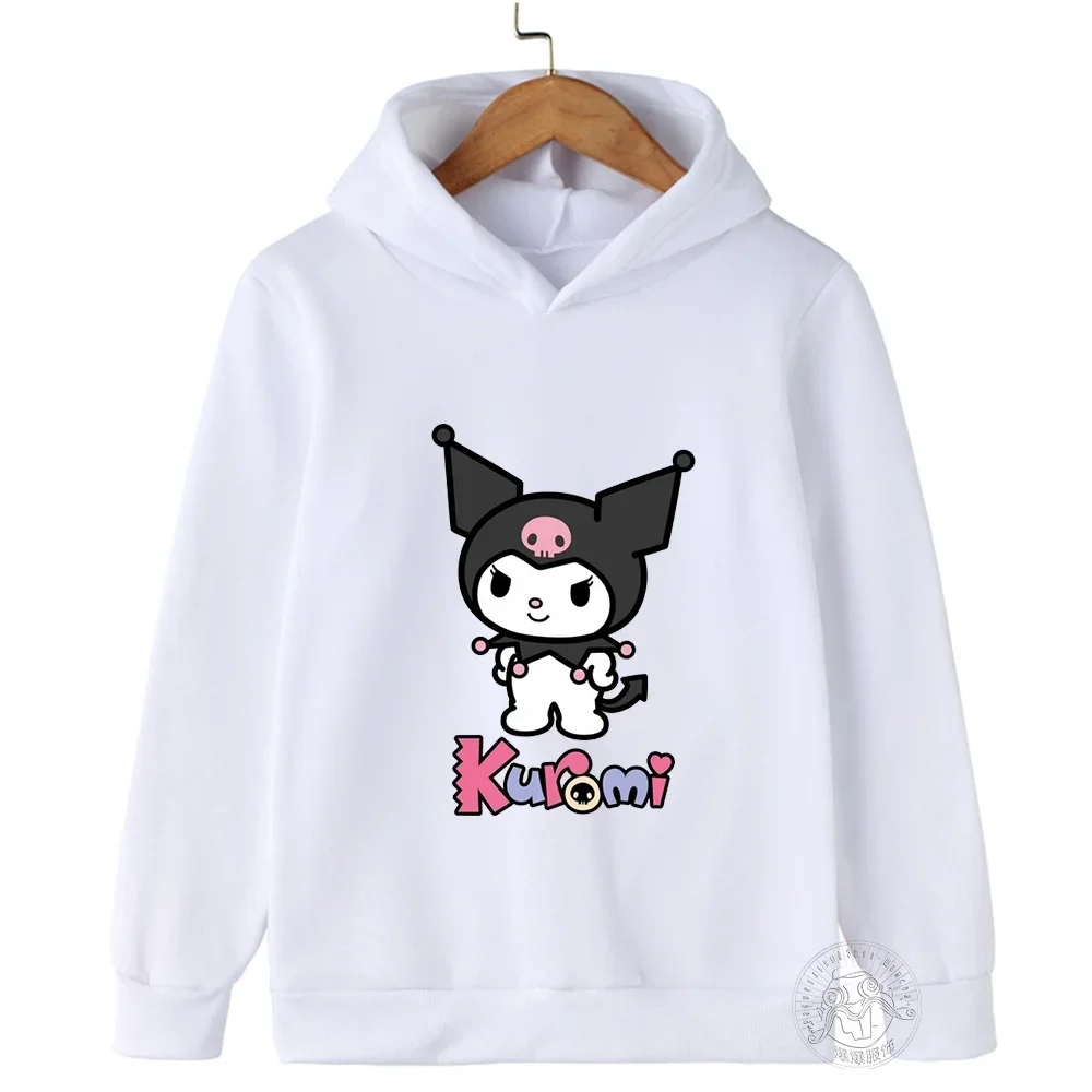 thumbnail image 1 of Sudadera informal de calle kawaii con dibujos animados de Hello Kitty Kuromi para niños y niñas de 3 a 14 años, sudadera con capucha para deportes al aire libre para niños, 1 of 5