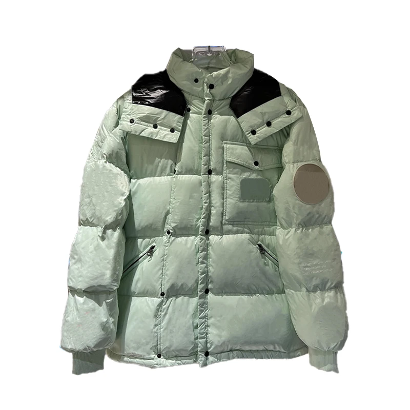 

Topstoney Couples Short Down Glossy Casual Warm Coat 2023 Winter White Duck Down Jacket Trend Printing Ladies Snow Coats Clothes