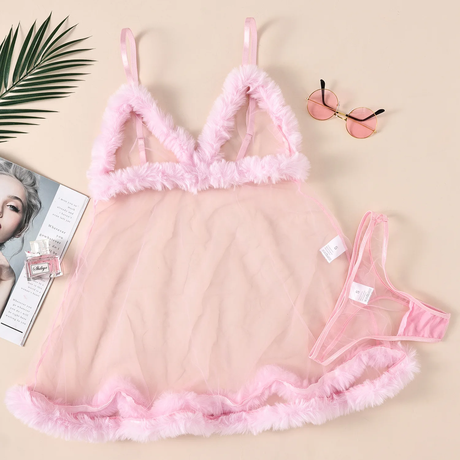 Diccvicc Maid Lingerie Ultra-thin See Through Mesh Sexy Nightgown Naked Women Underwear Uncensored Pajama Set Exotic Sleepwear