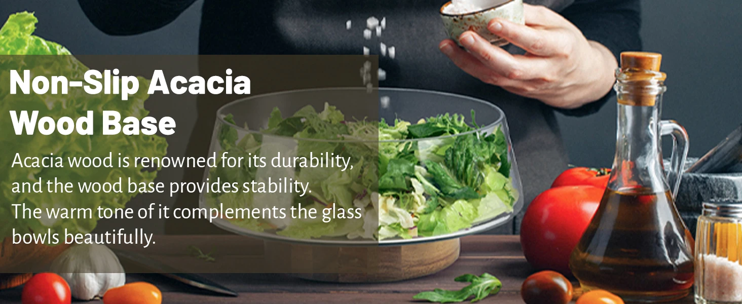 Glass Salad Bowl Set