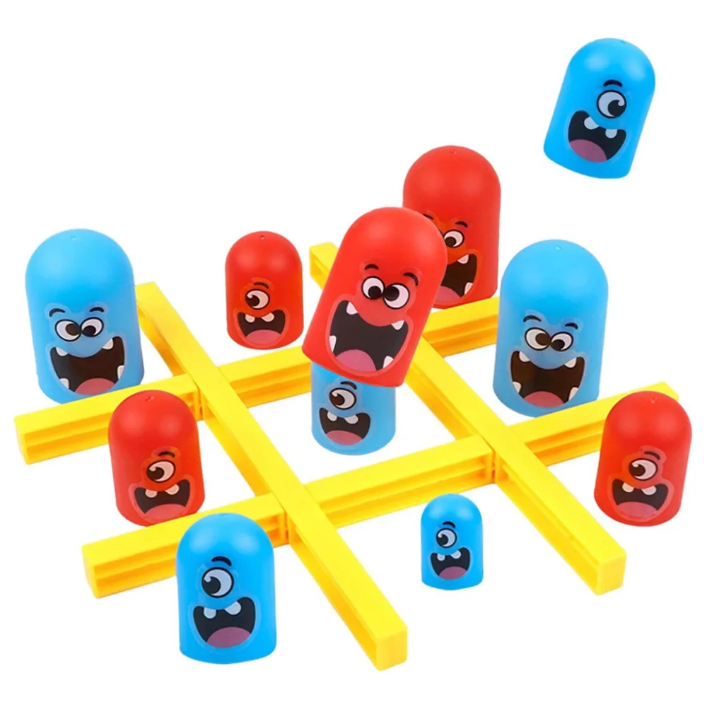 משחק לוח Tic-Tac-Toe - משחק לוח גובלט כחול כתום מפתיע - משחק לוח אינטראקטיבי הורה-ילד (אכל גדול קטן) עבור גטה