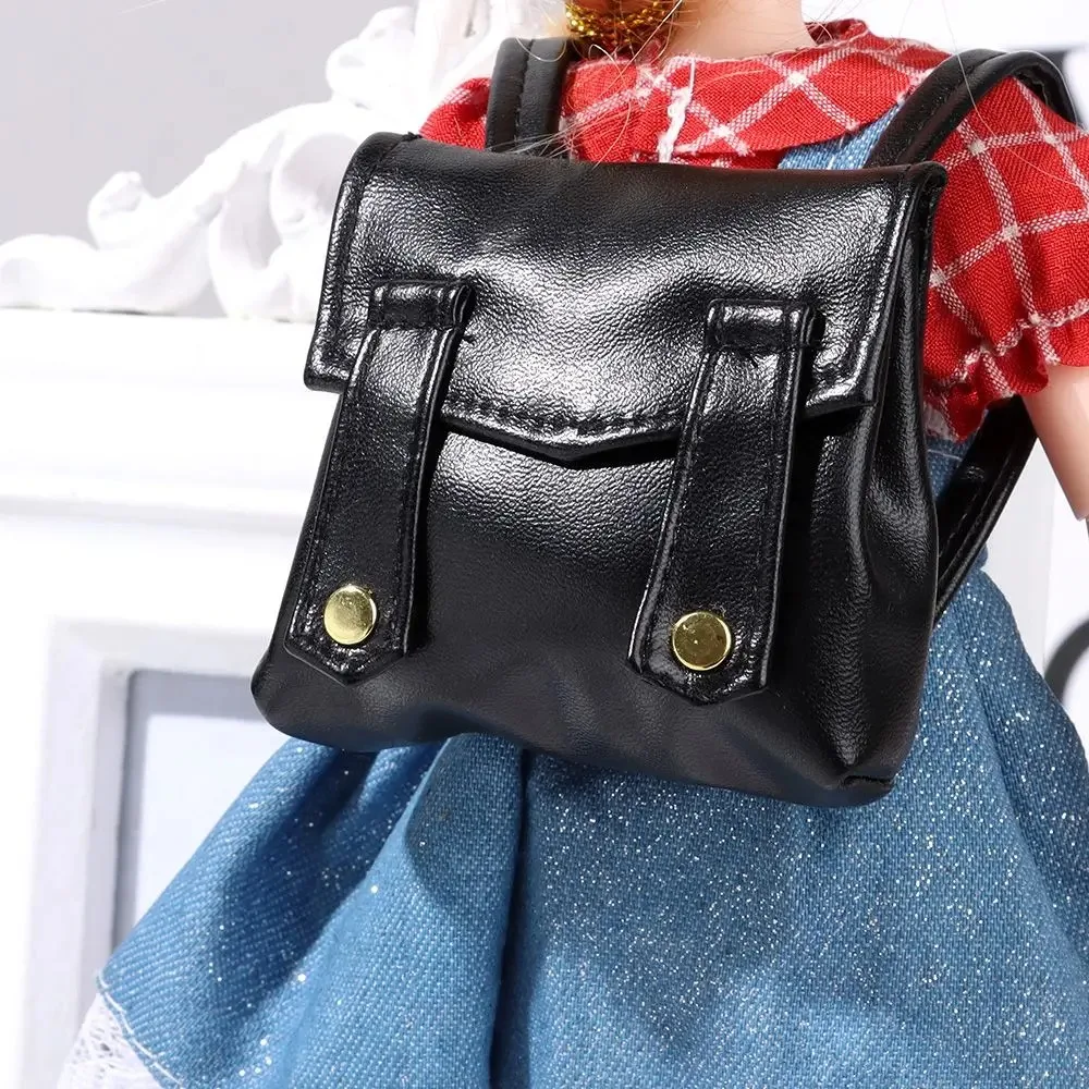 Shopping Handbag Miniature PU Leather Bag Mini DIY Leather Handbag Purse Black 17cm Bag Accessories