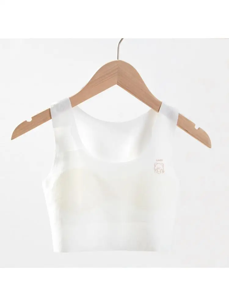 2PCS Summer Development Girls Bra Underwear Large And Wrapping Latex Primary Secondary School Students Breathable Vest